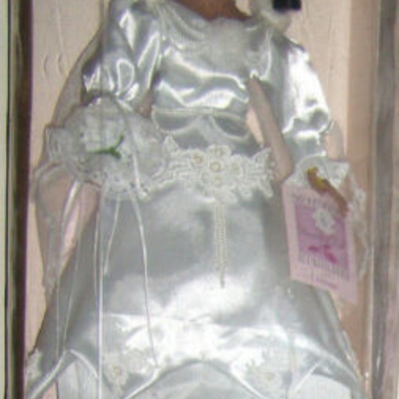 African American Wedding Porcelain Doll - Picture 3 of 3